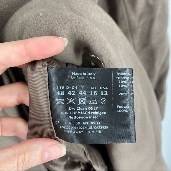 Cinzia Rocca Women’s Wool and Cashmere Blend Brown Winter Coat size 12 - Picture 3 of 6